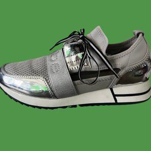 Bebe Womens Sports, Sneakers Shoes, Silver Size 9